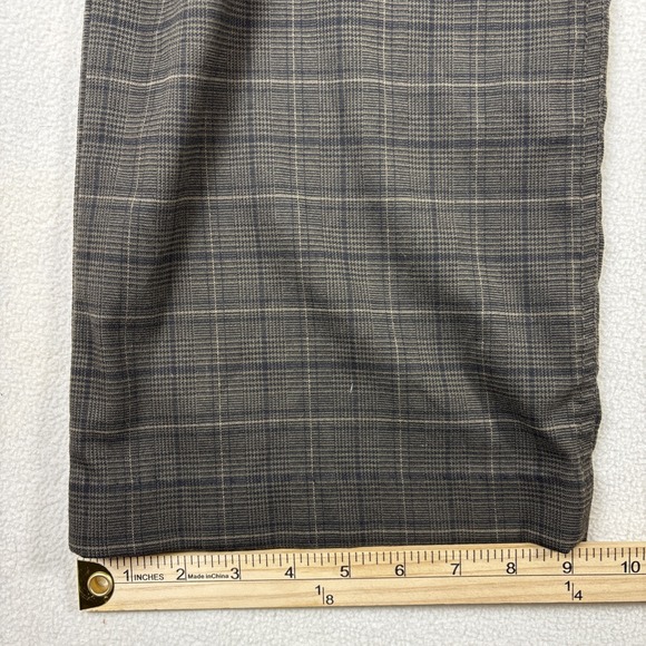 PrAna Mens Breathe Straight Fit Pants Size 34x30 Side Pocket Plaid Brown - Picture 10 of 12